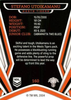 2023 NRL Traders Titanium #160 Stefano Utoikamanu Back